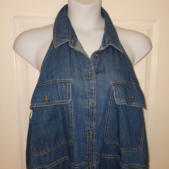 Anthropologie Pilcro Sleeveless Halter Swing Midi Dress 2X - Picture 4 of 7